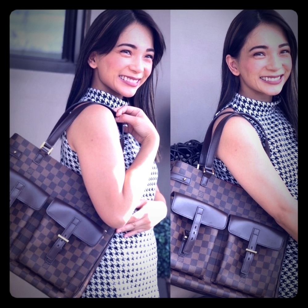 Beautiful Authentic Damier Ebene Tote Bag